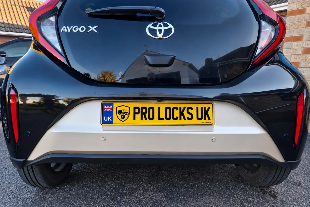 Toyota Aygo X – Steelmate Flush-Fit Rear Parking Sensors - main Pro Locks UK job photo