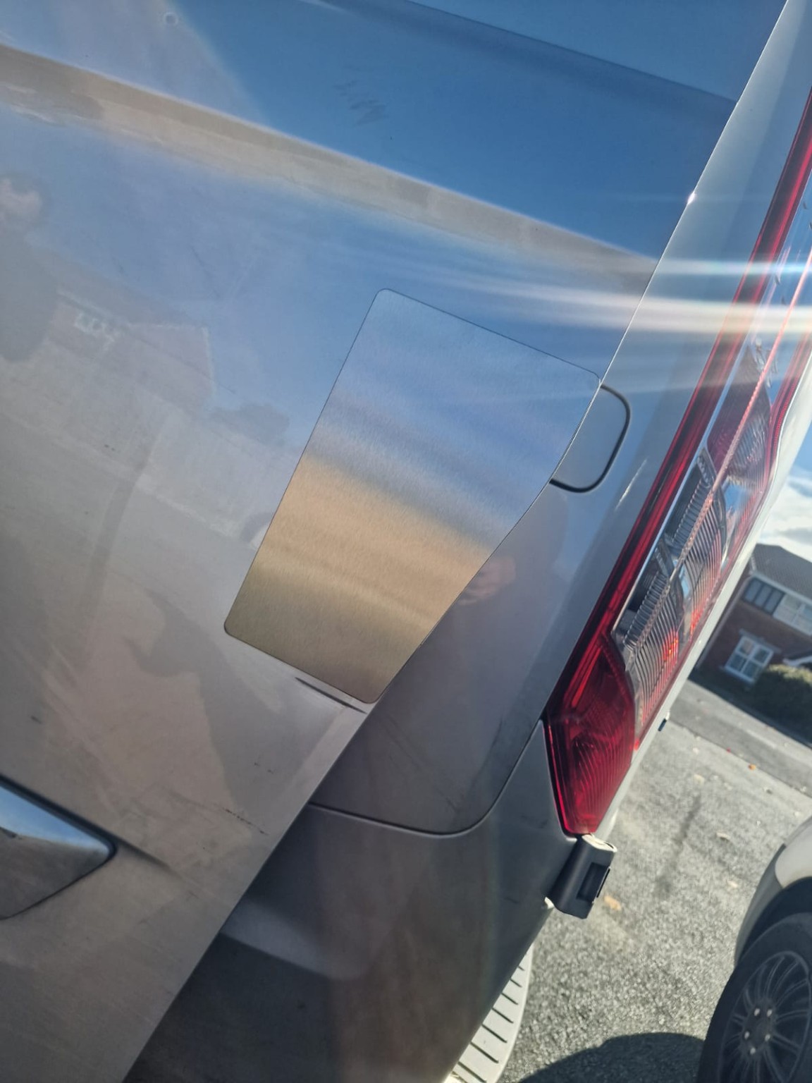 Rear van door security plate fitted